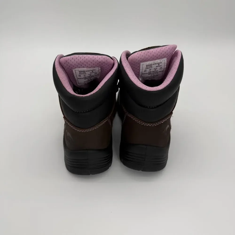 Avenger A7123 Framer Women’s CT Brown/Lilac Comp Toe Waterproof Work Boots - 6.5